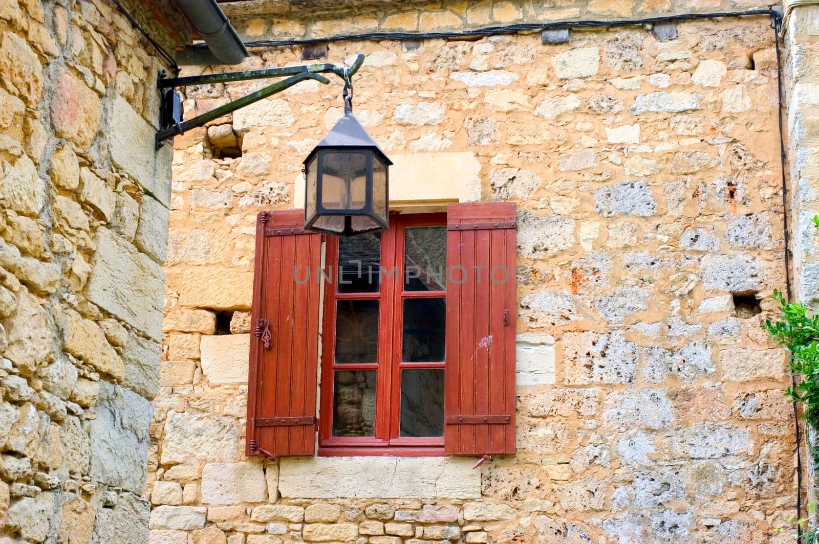 Castelnaud, the village and its castle. French village in the Perigord region where the war took place 100 years