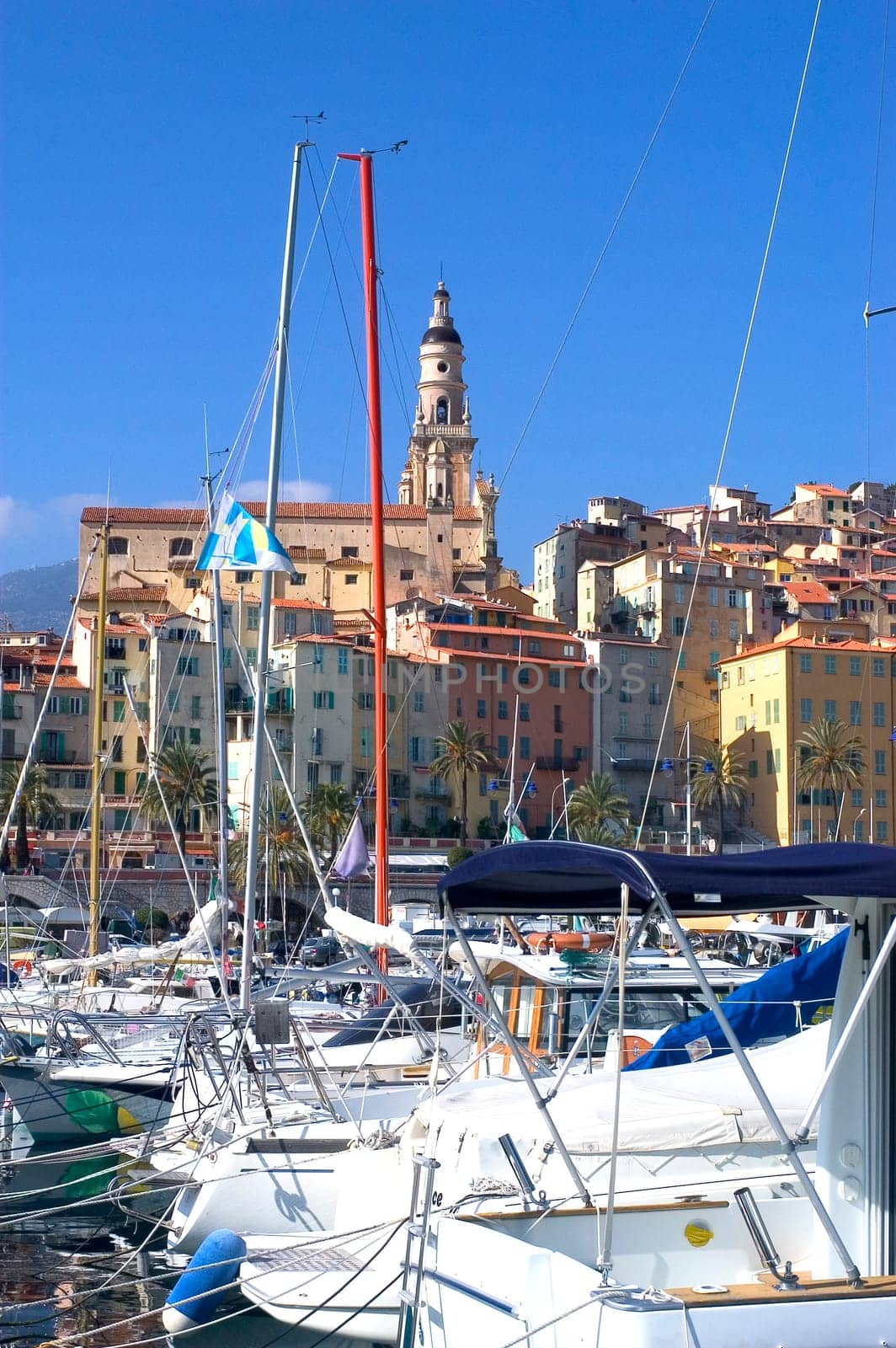 Town of Menton on the French Riviera to the Italian border
