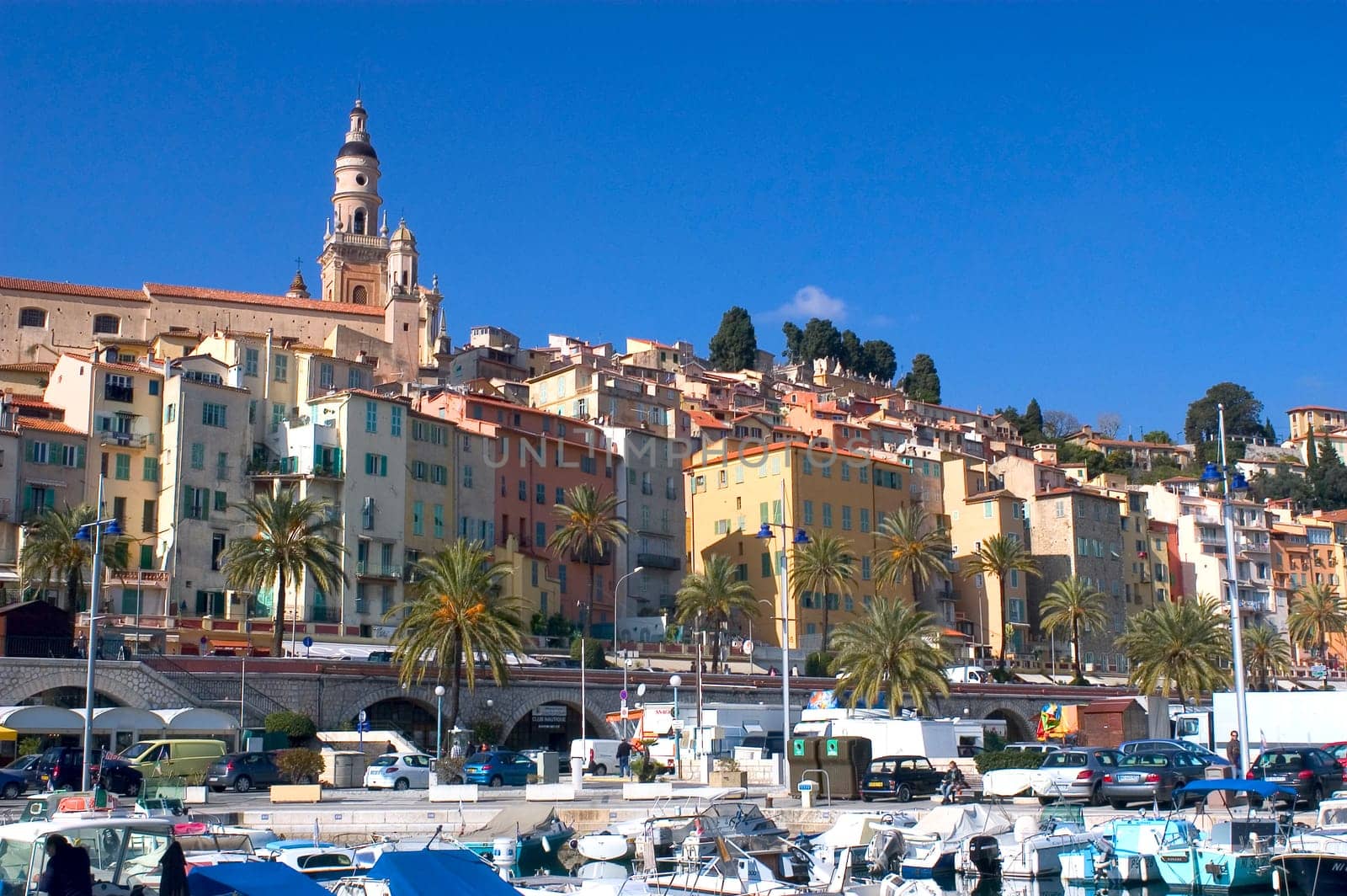 Town of Menton on the French Riviera to the Italian border