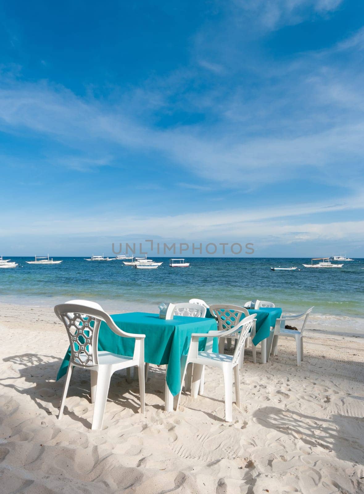 dining table on a tropical beach