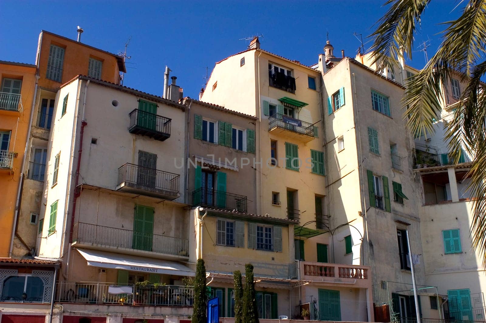 Town of Menton on the French Riviera to the Italian border