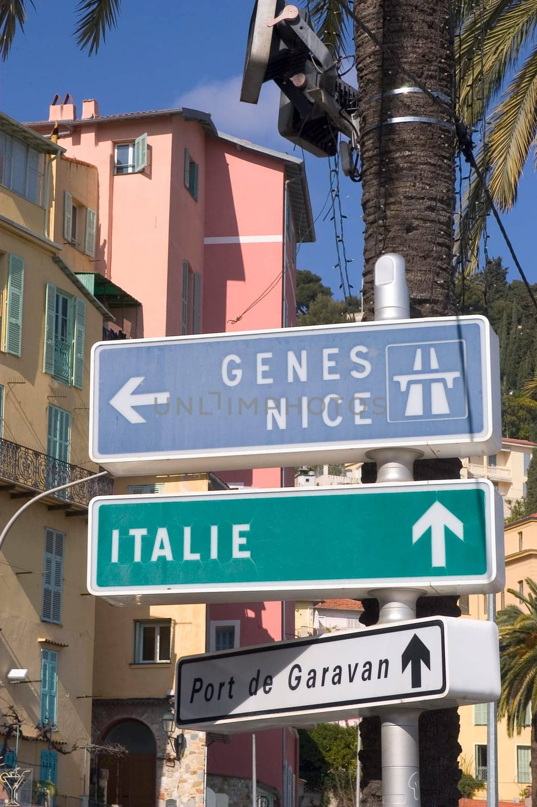 Town of Menton on the French Riviera to the Italian border