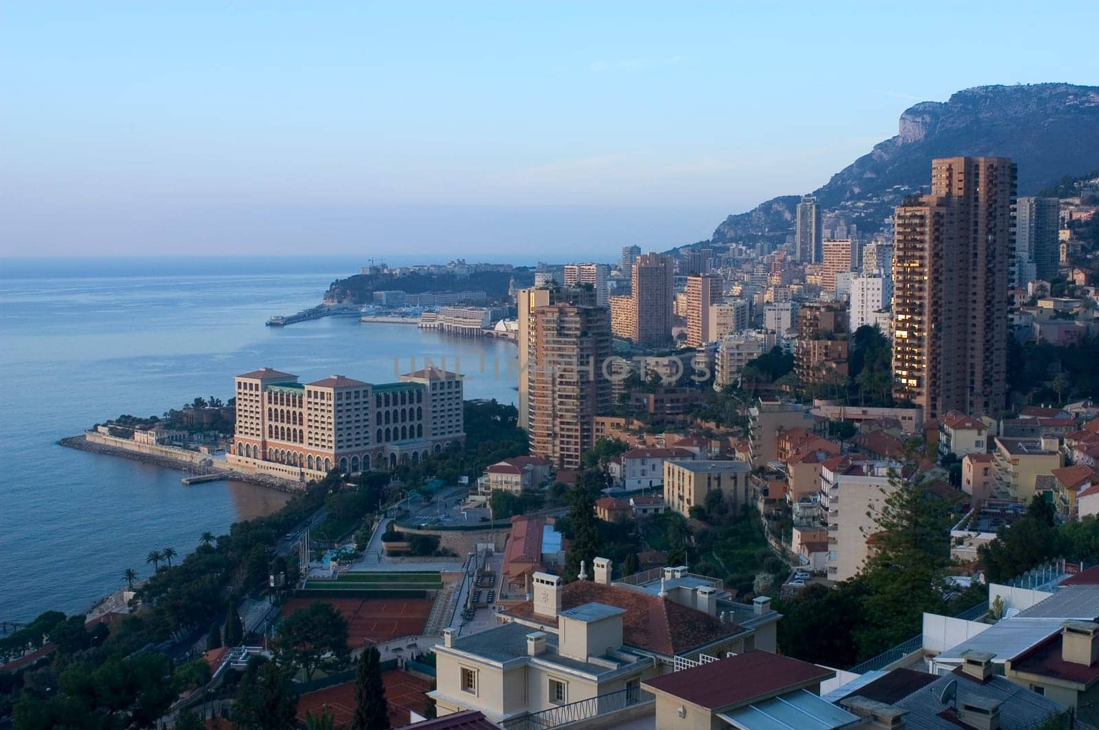 Landscape of Monaco of night in the small hour