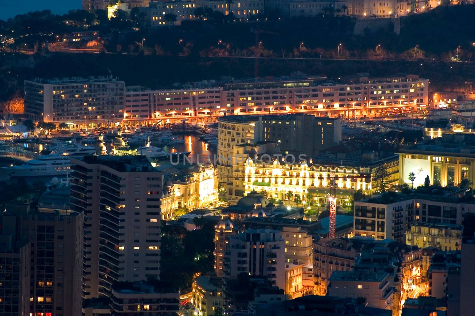 Landscape of Monaco of night in the small hour