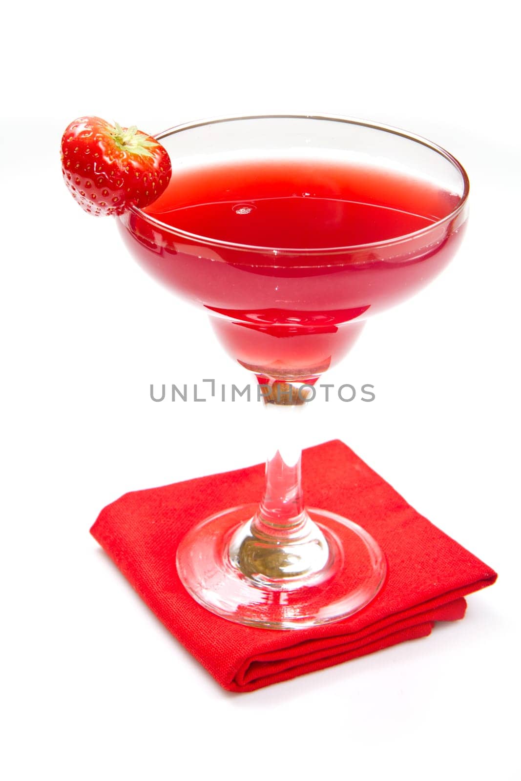 strawberries cocktaill on white background