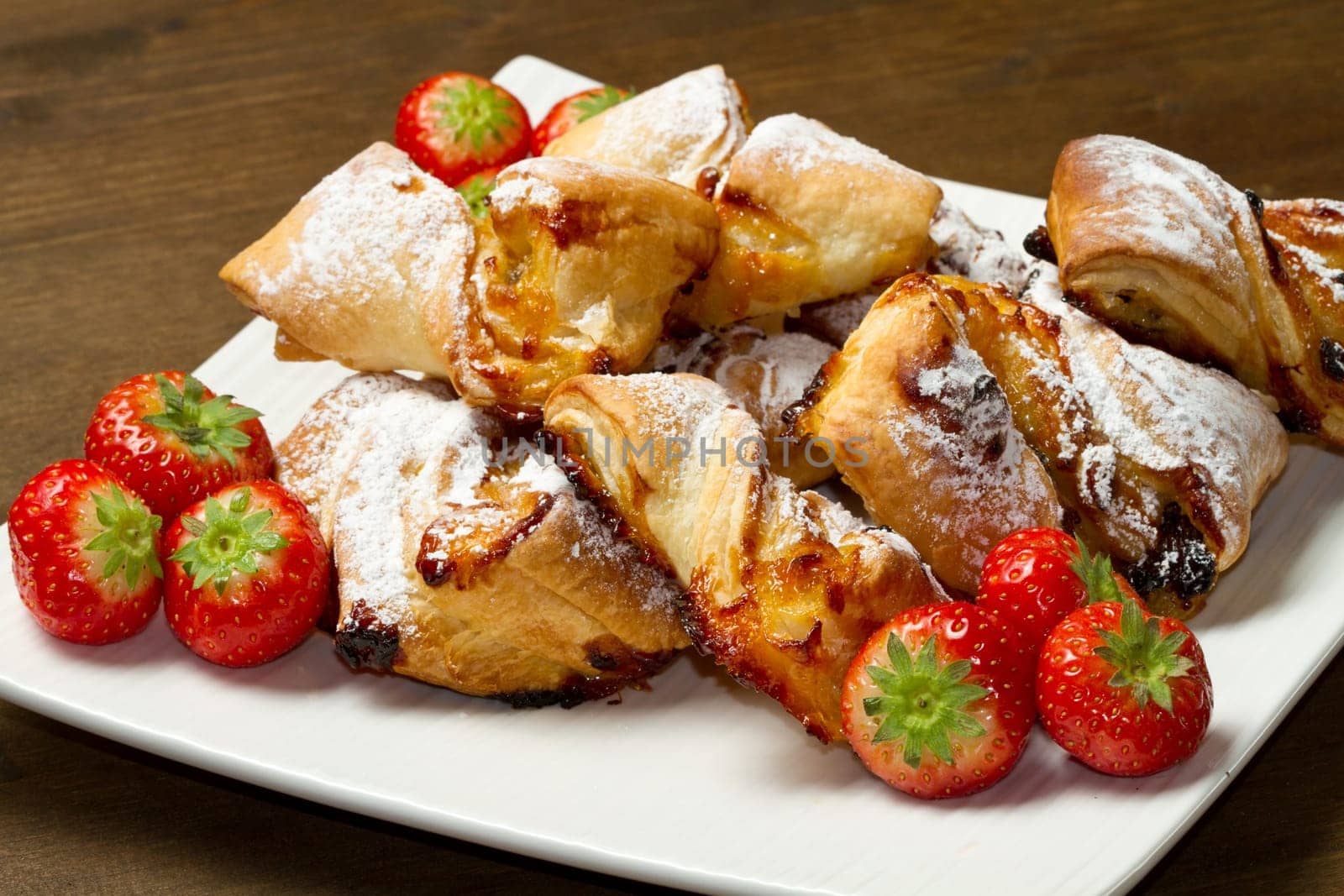 italian dessert with fruit  jam and raisins