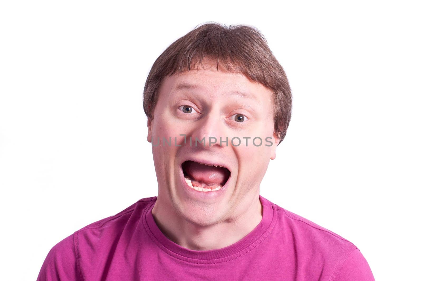 Man with joyful cry
