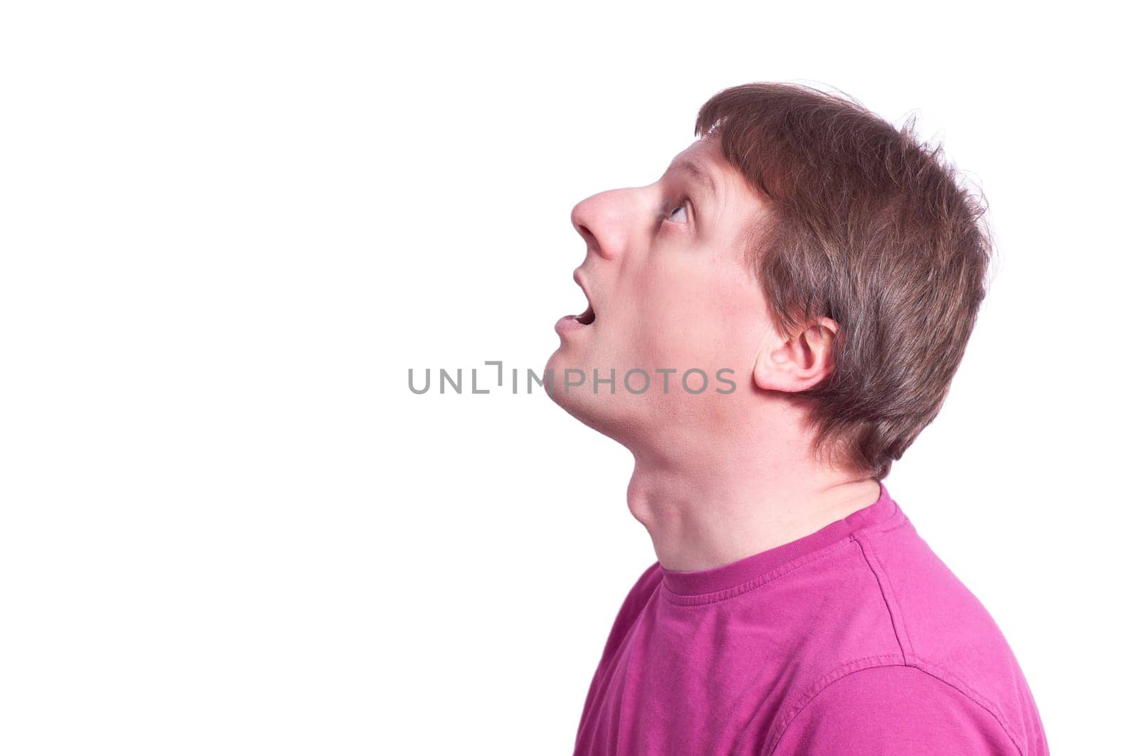 Man with open and in anticipation of an event