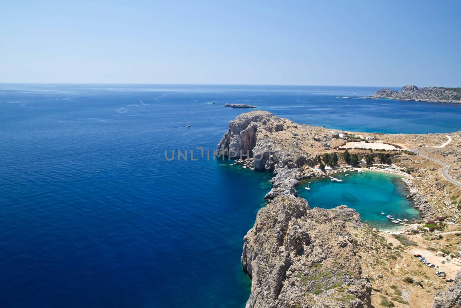 Beautiful landscape of blue and calm Aegean Sea