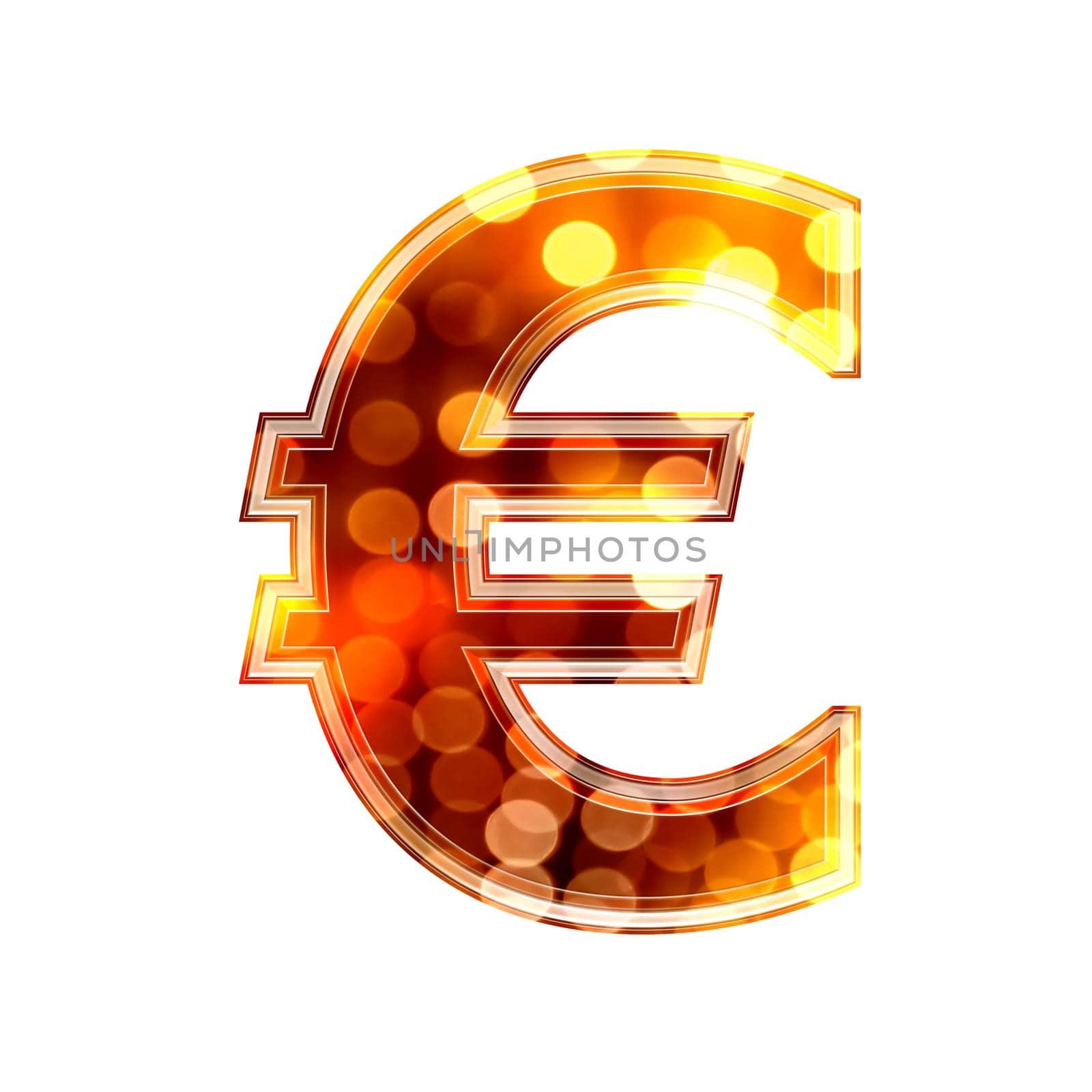3d currency sign with glowing lights texture - Euro