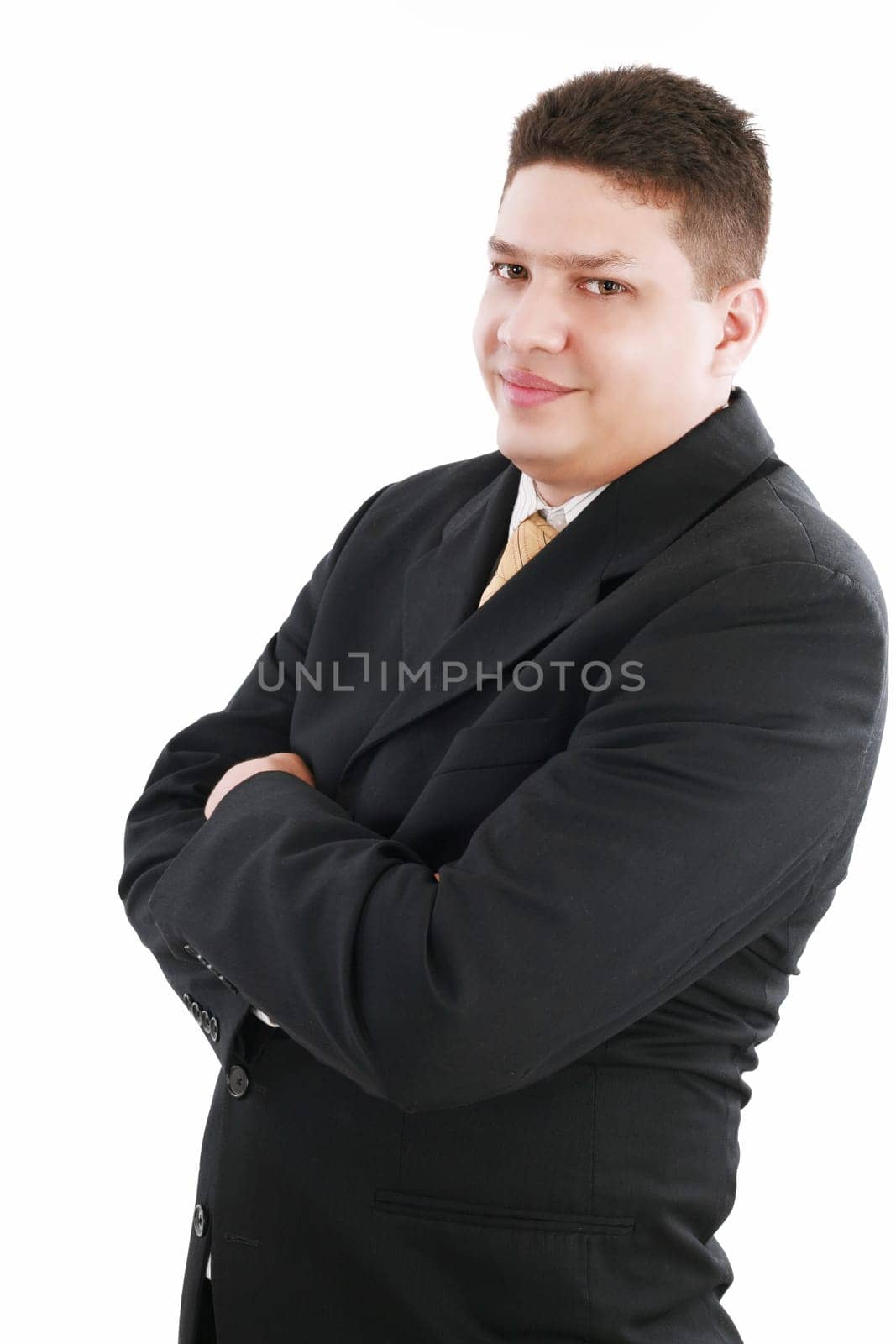 closeup portrait of businessman isolated on white background
