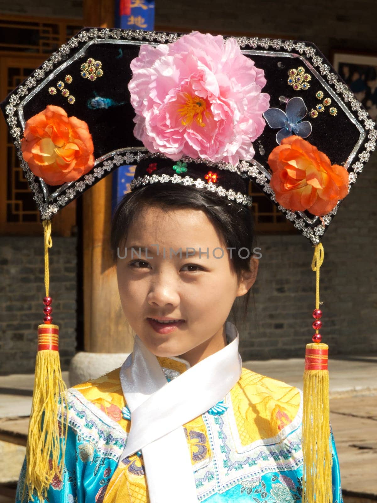 Woman of Manchuria,portrait of Chinese woman in traditional costume