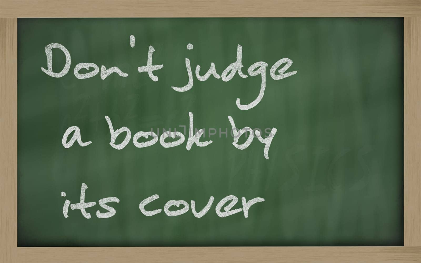 Blackboard writings " Don&#039 t judge a book by its cover """
