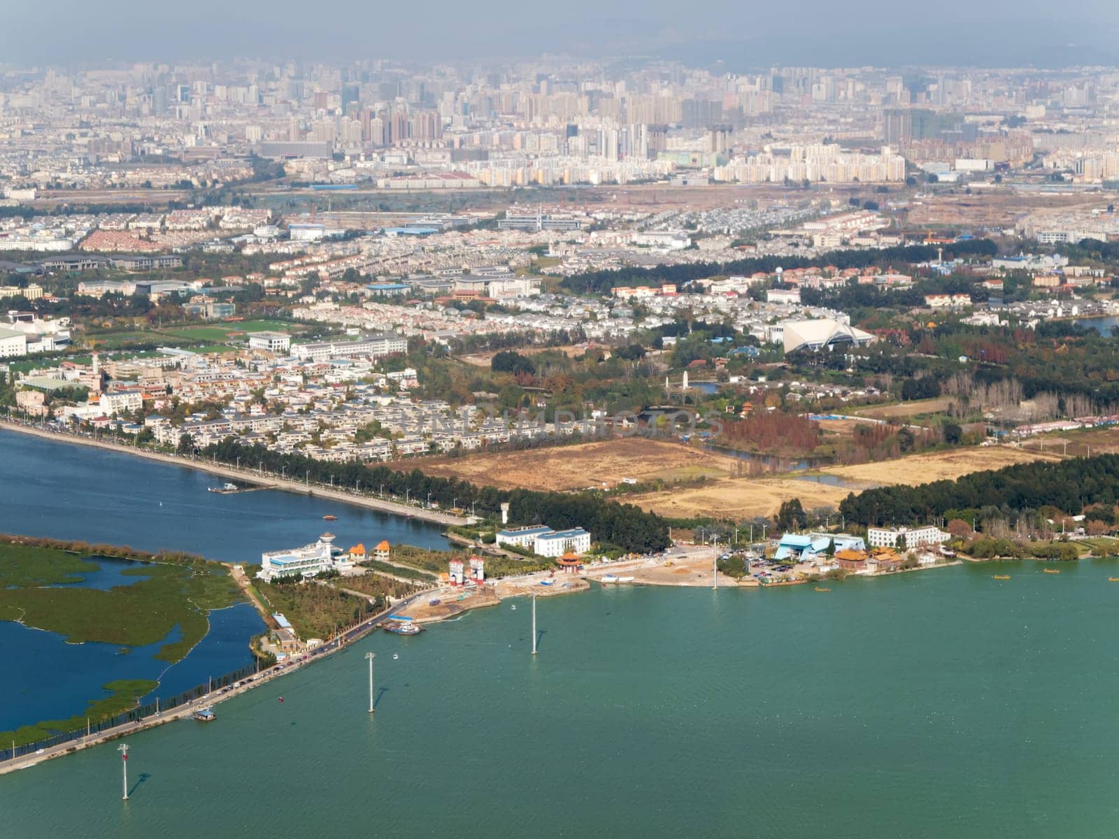Panorama of Kunming,China,cityscape taken from the West Mountains