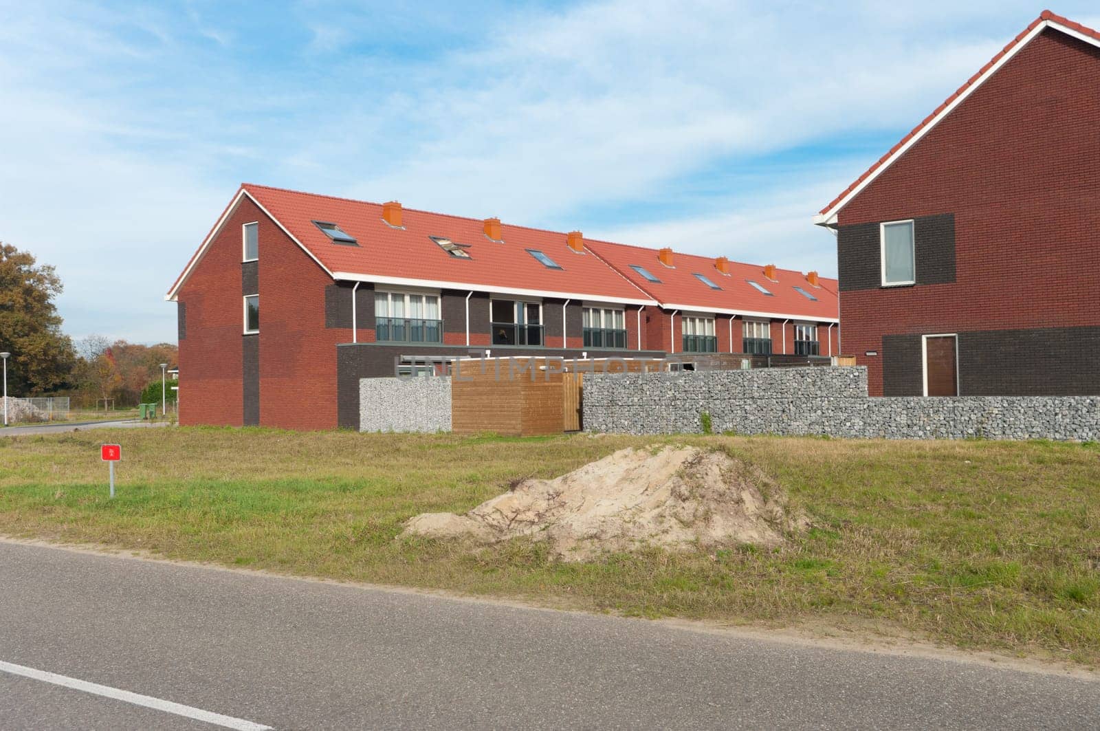a row of new terraced houses in the Netherlands