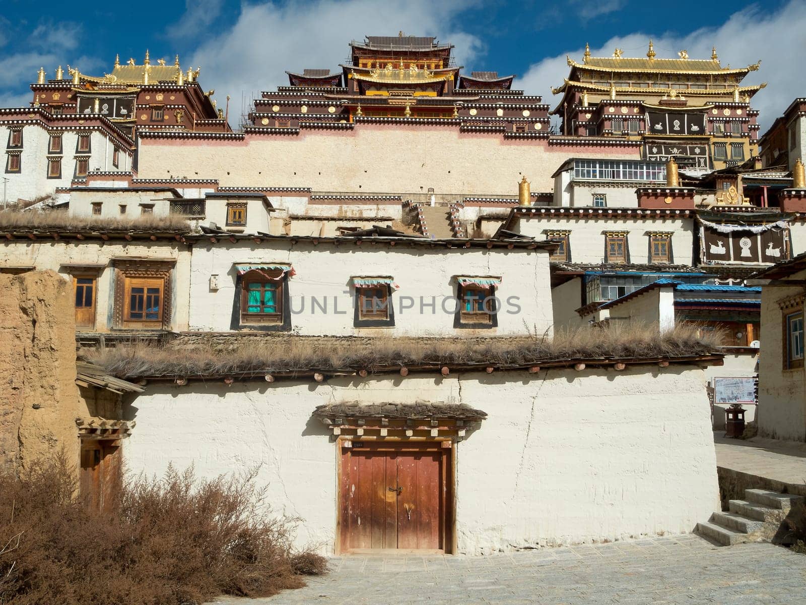 Shangri-La,China,Ganden Monastery Sumtseling Gompa with Old Town