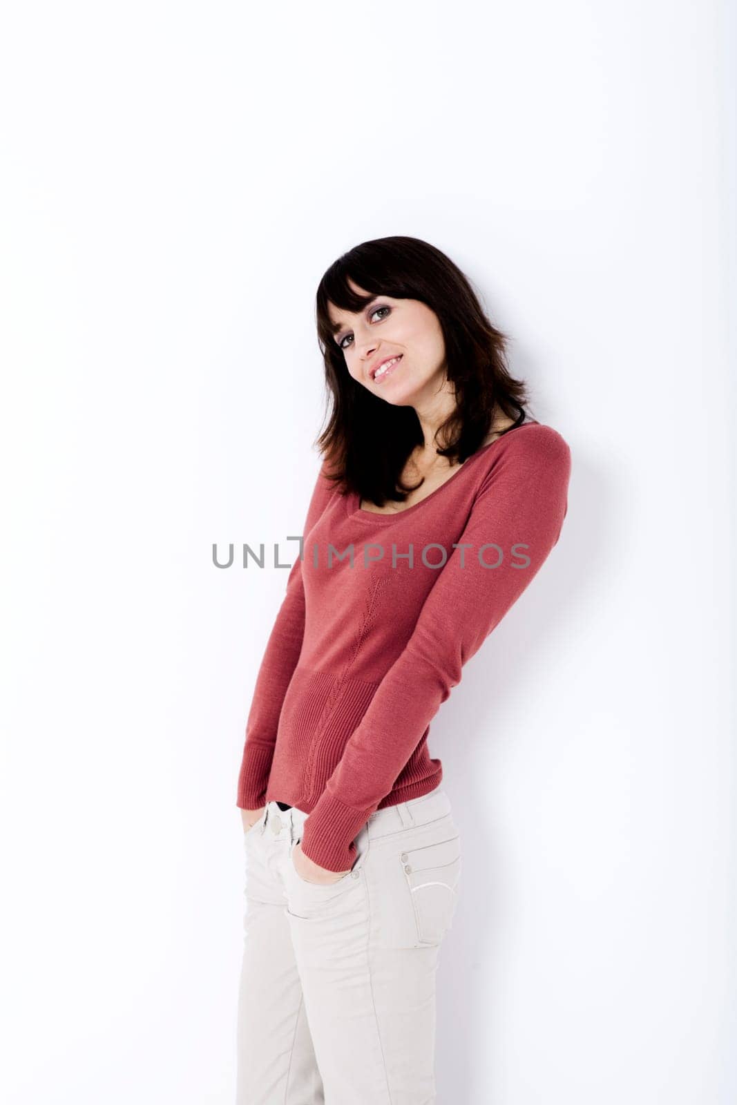 Beautiful woman standing and looking at the camera