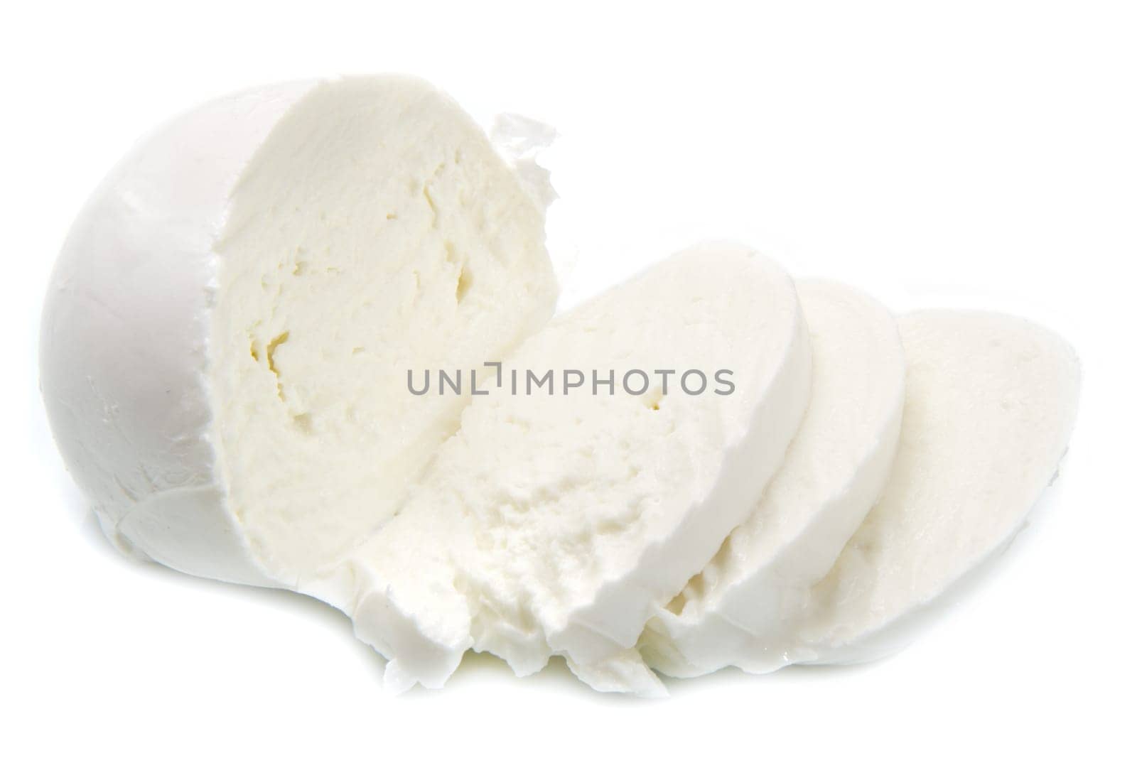 fresh italian  mozzarella on white background