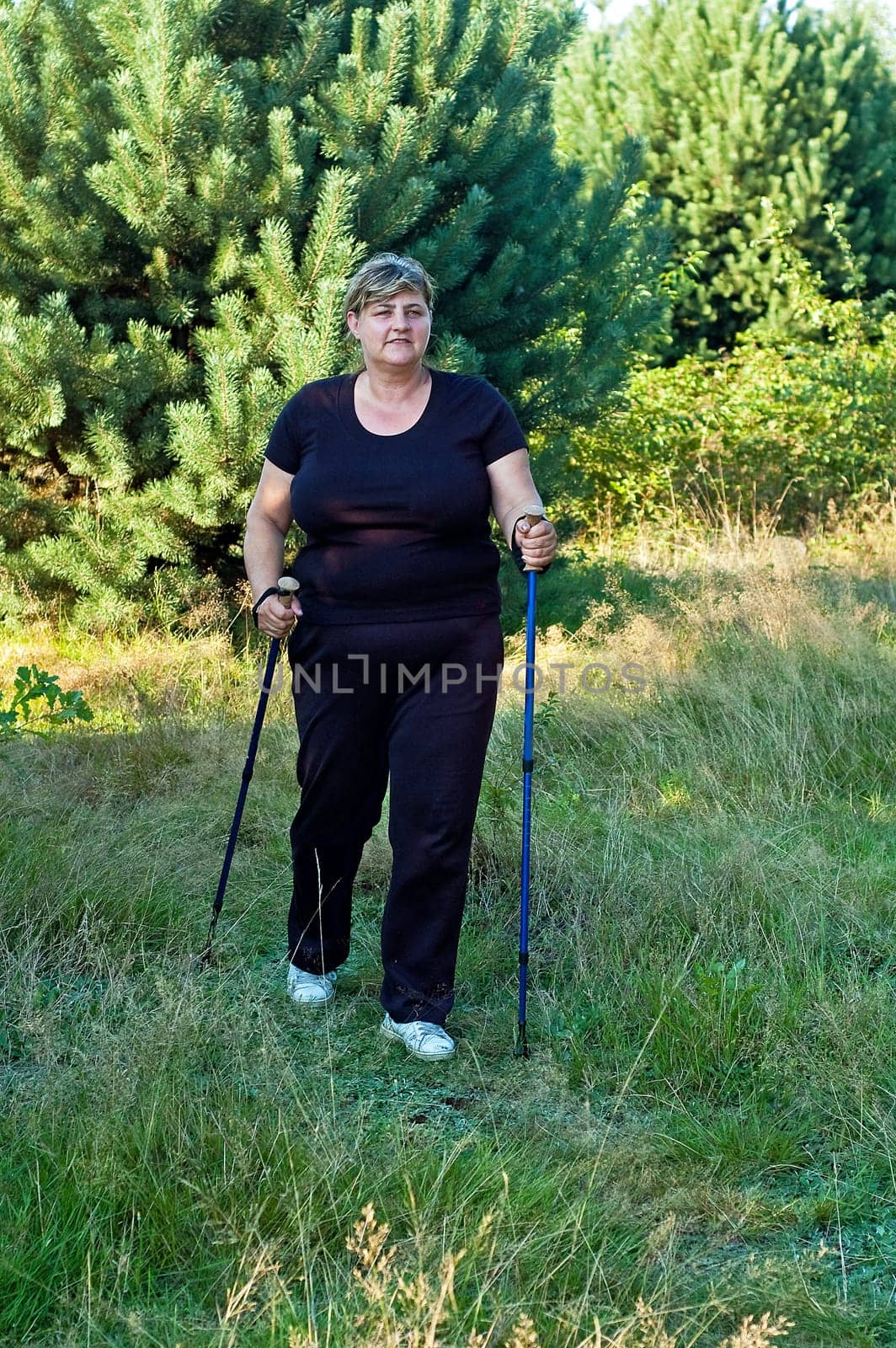 Planting woman nordic all over forest