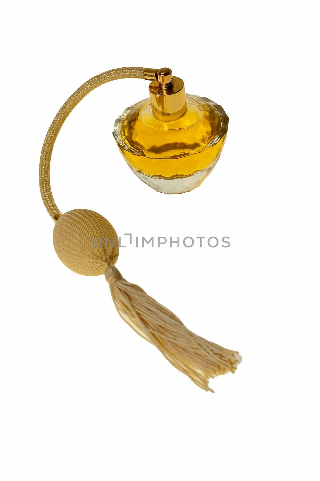 flacon with women&#039 s perfume on the white background