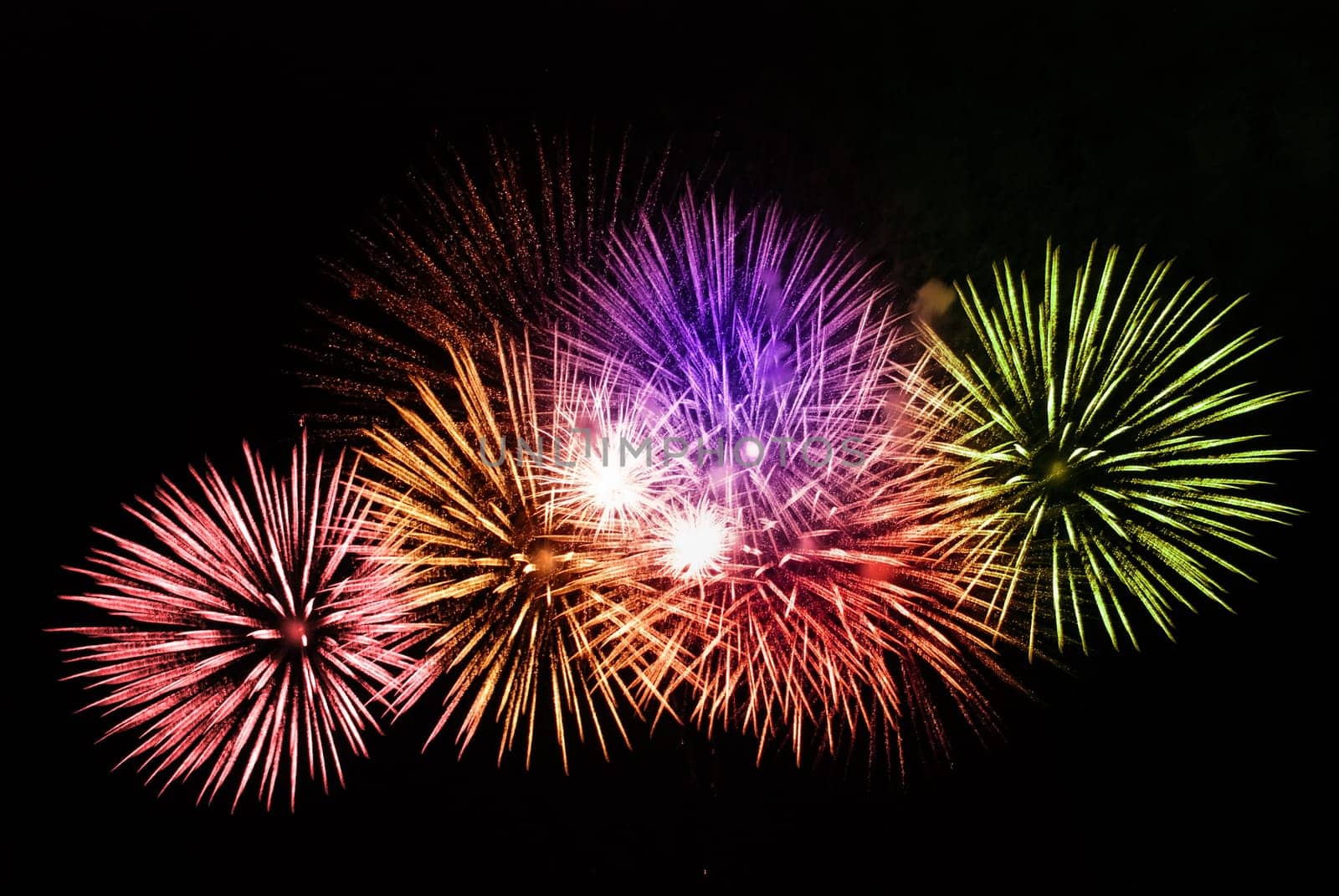 Colorful Fireworks in the night sky