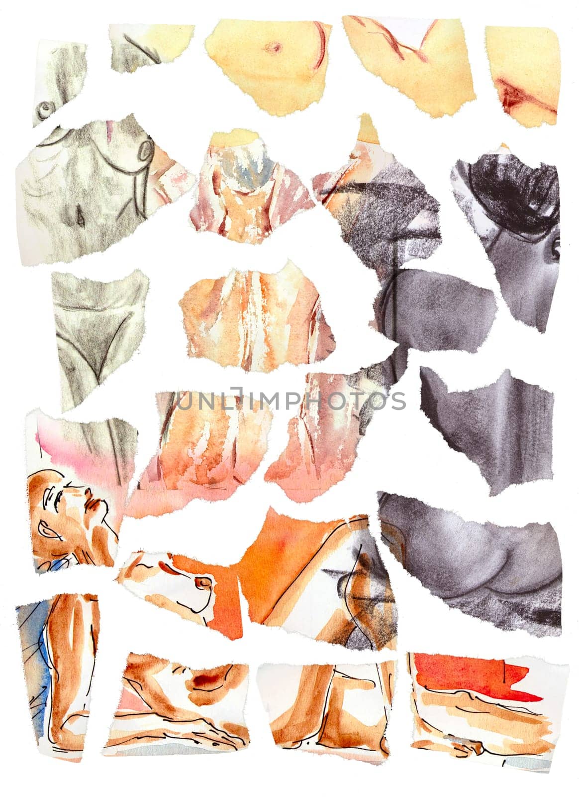 Abstract Collage - Vague Memories - drawings - digitally modified