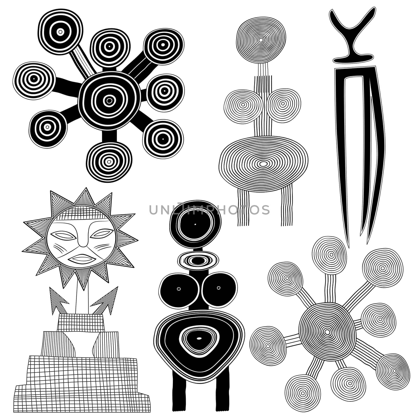 Various drawings - primitive art - cave painting