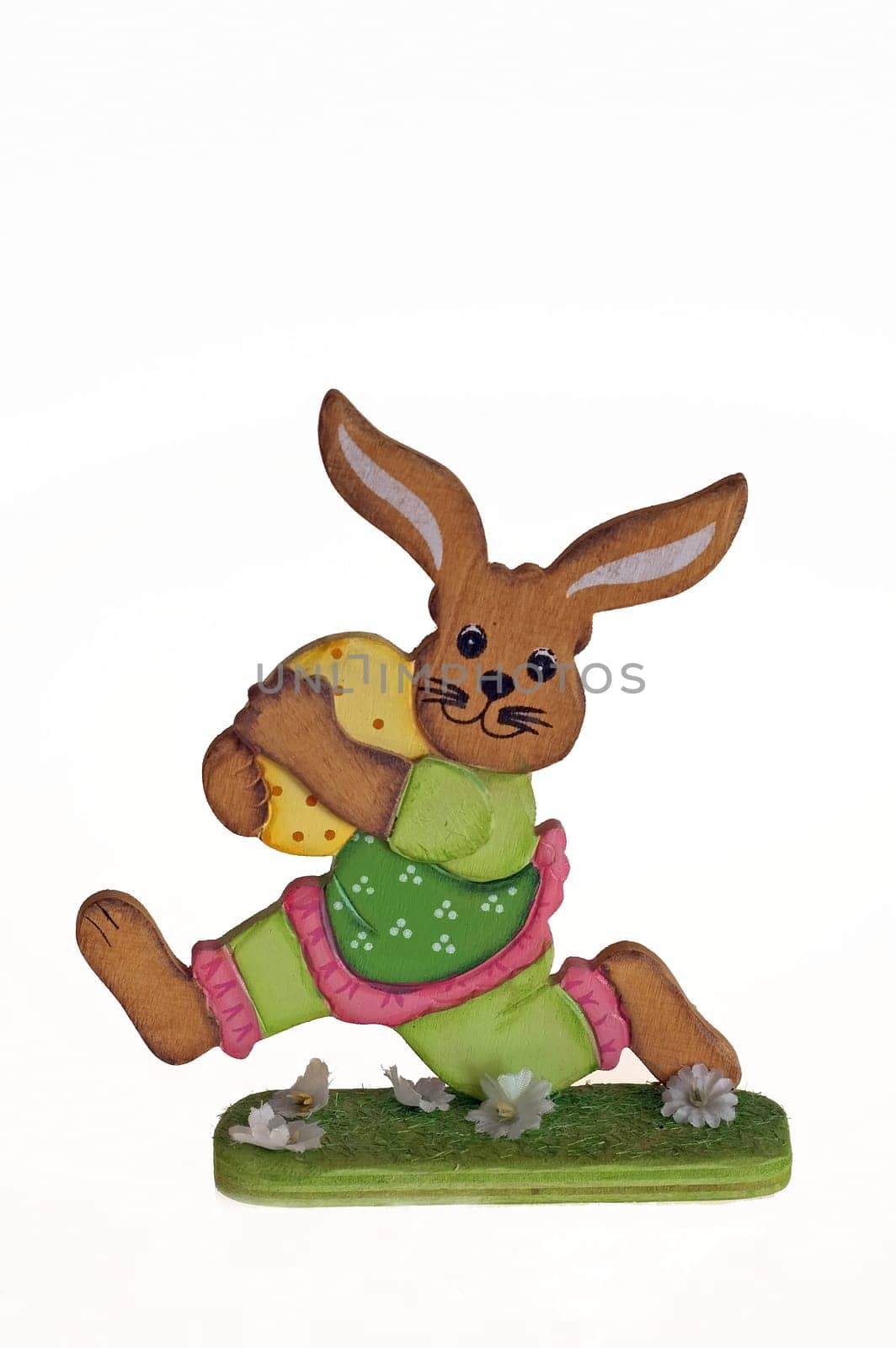 Easter bunny and colorful painted eggs