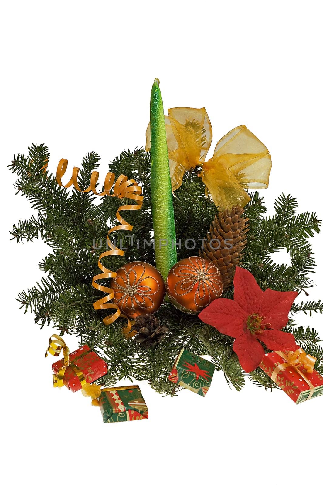 decorative festive floral table decoration  on the white background