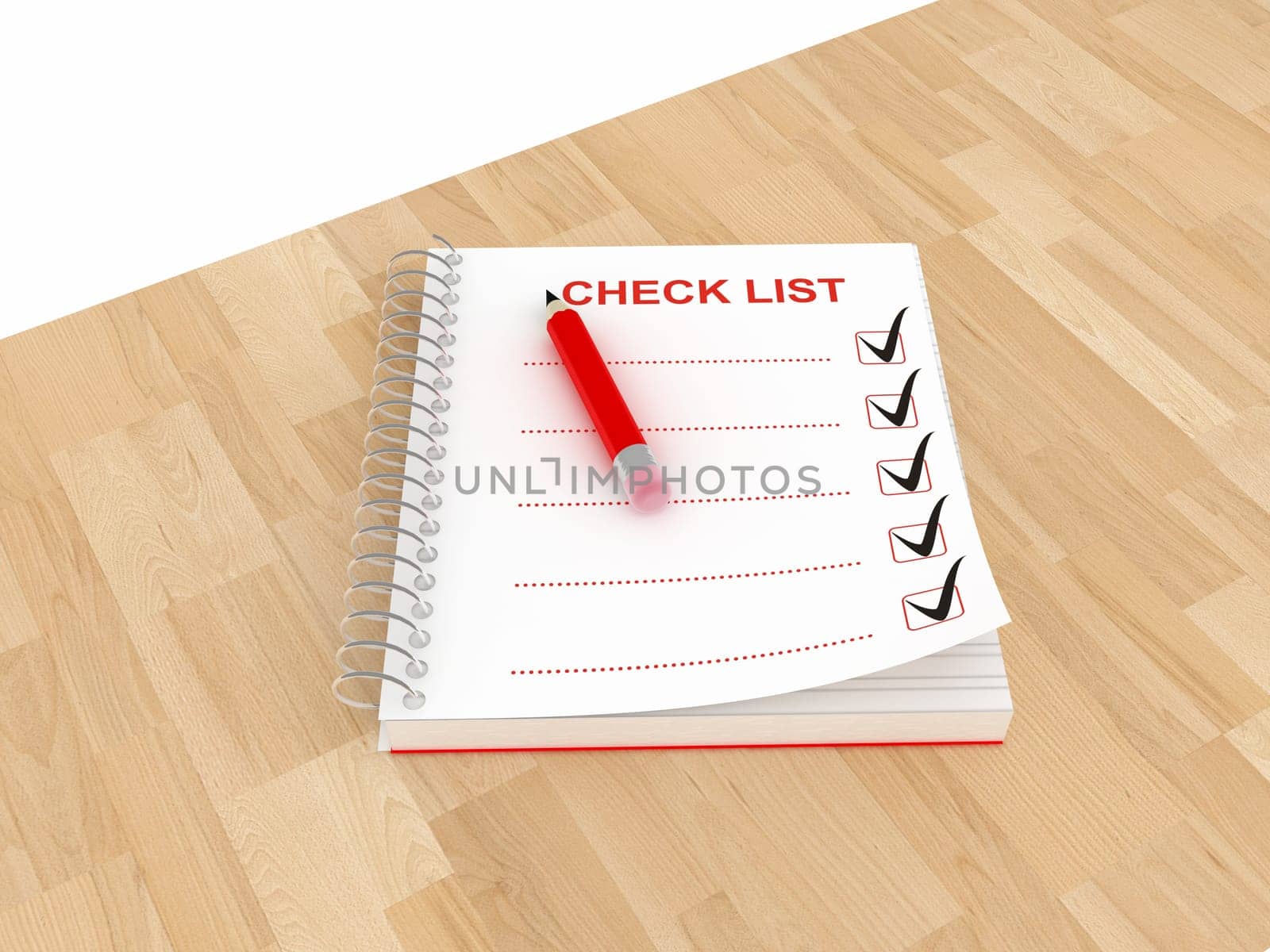 Check list note paper