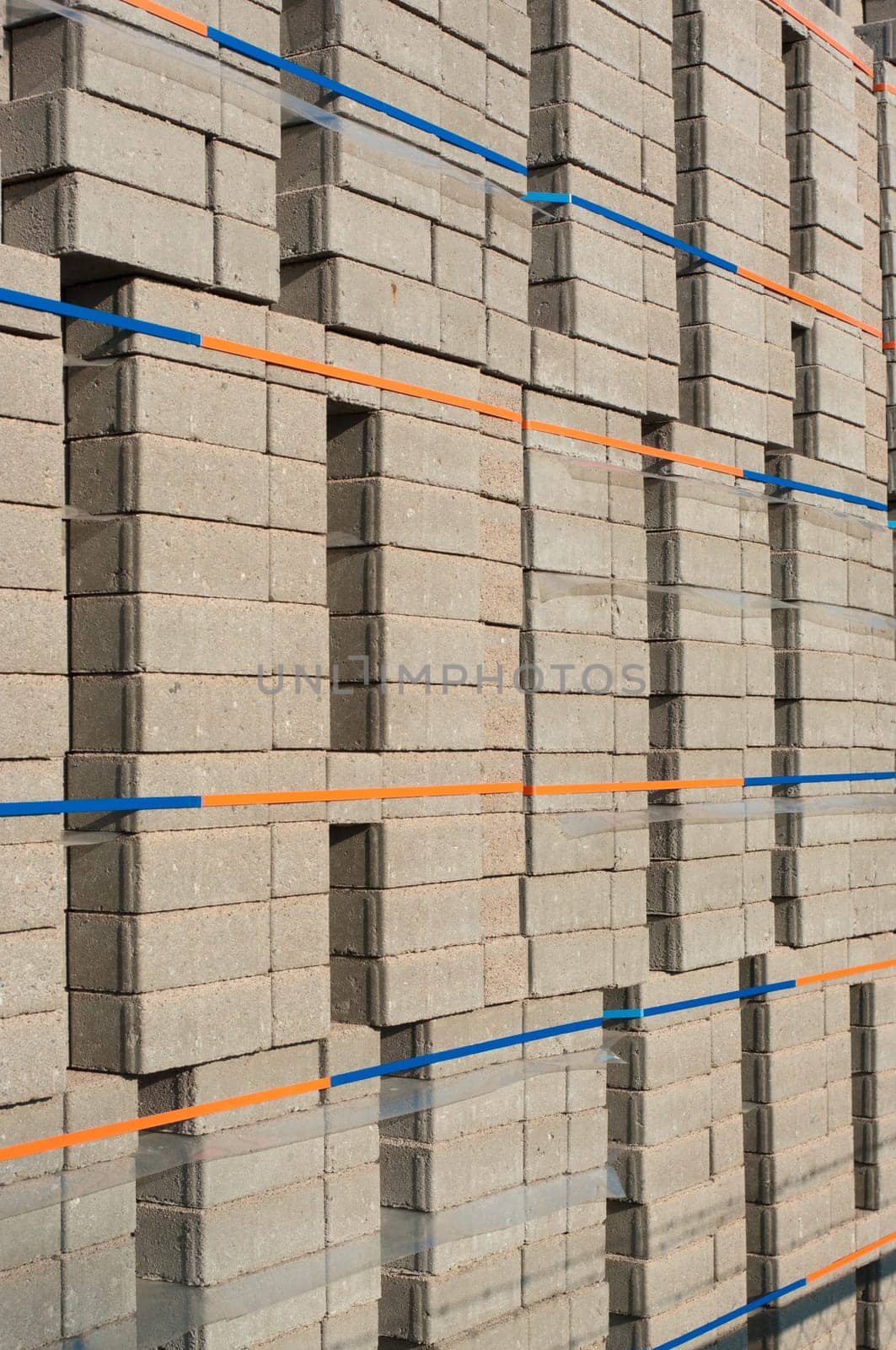highly piled up bricks ready for transport