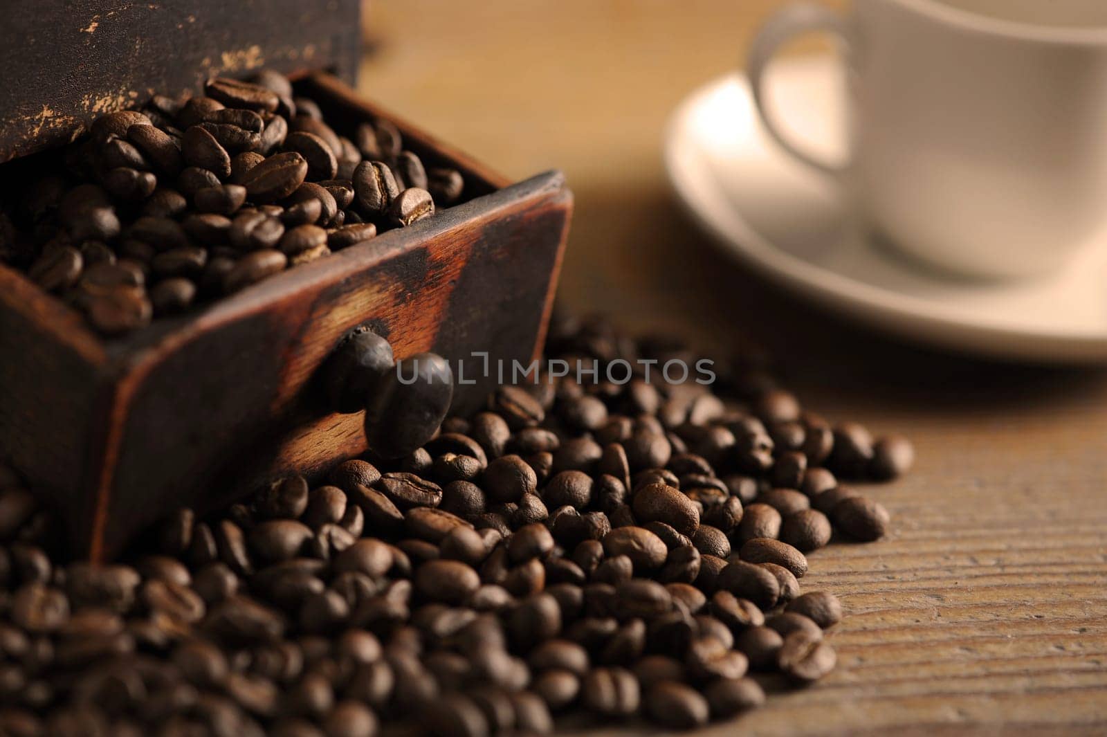 closeup of coffee beans, shallow dof