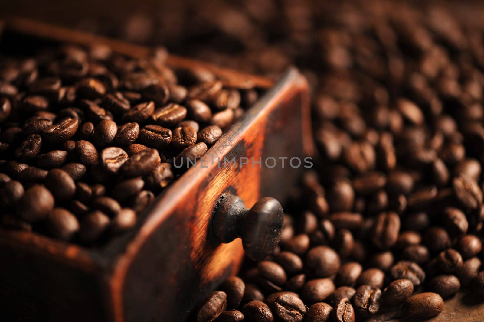 closeup of coffee beans, shallow dof
