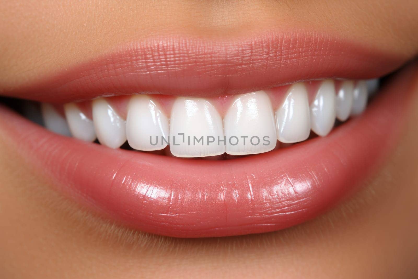 Exuding Radiance: Captivating Close-up of a Woman's Perfectly White Teeth and Joyful Smile by PhotoTime