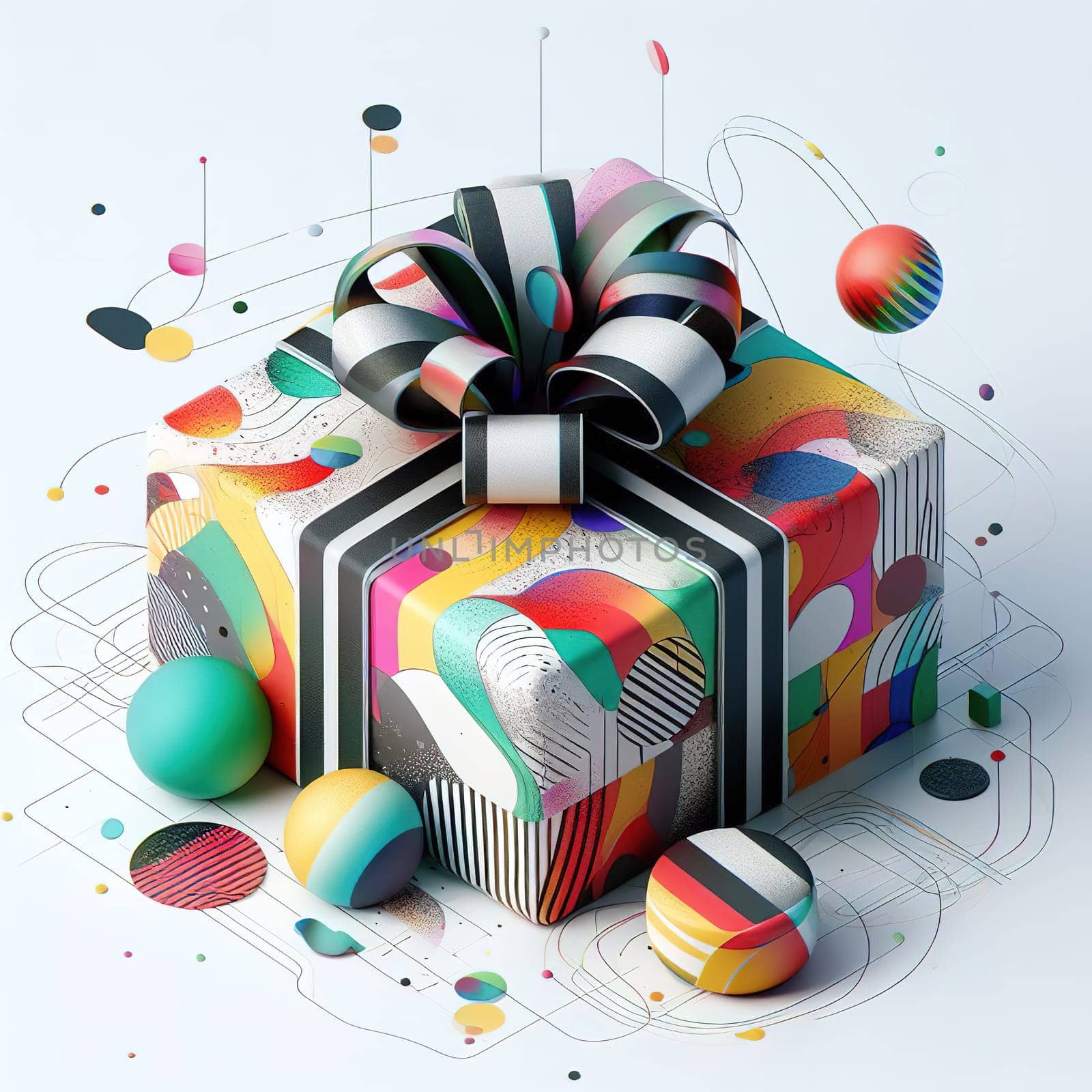 Beautiful packaging for the holiday. Generative AI. High quality photo