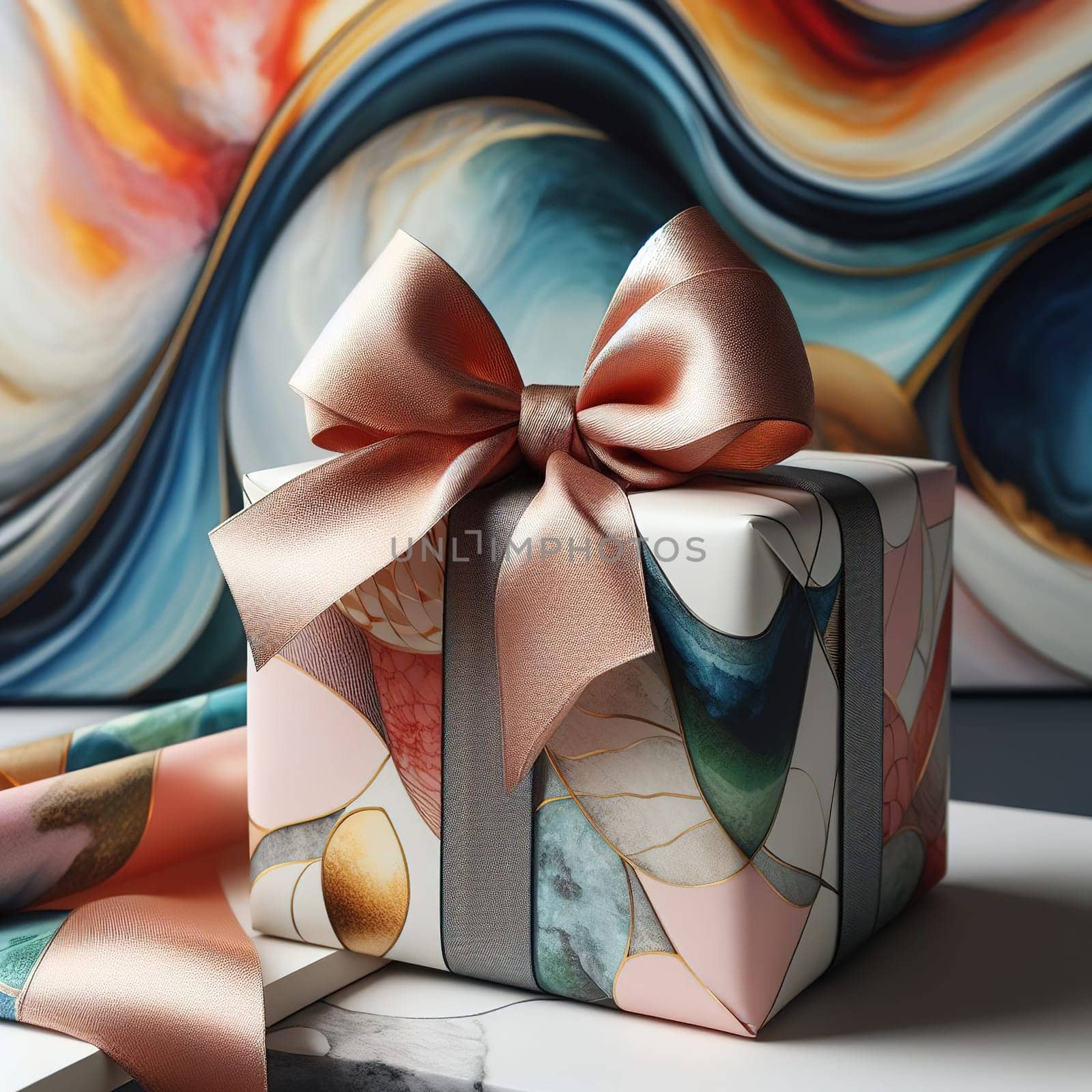 Beautiful packaging for the holiday. Generative AI. High quality photo