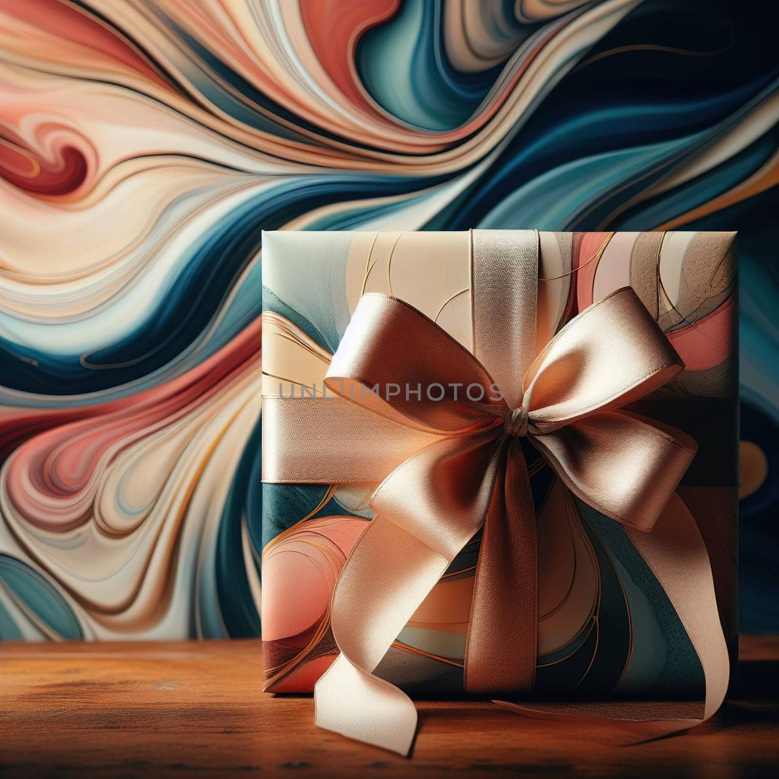 Beautiful packaging for the holiday. Generative AI. High quality photo