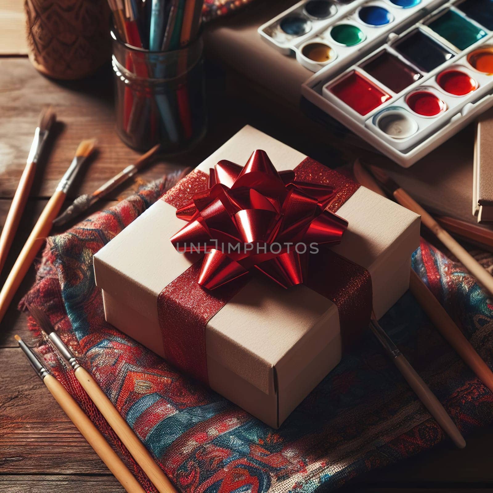 Beautiful packaging for the holiday. Generative AI. High quality photo