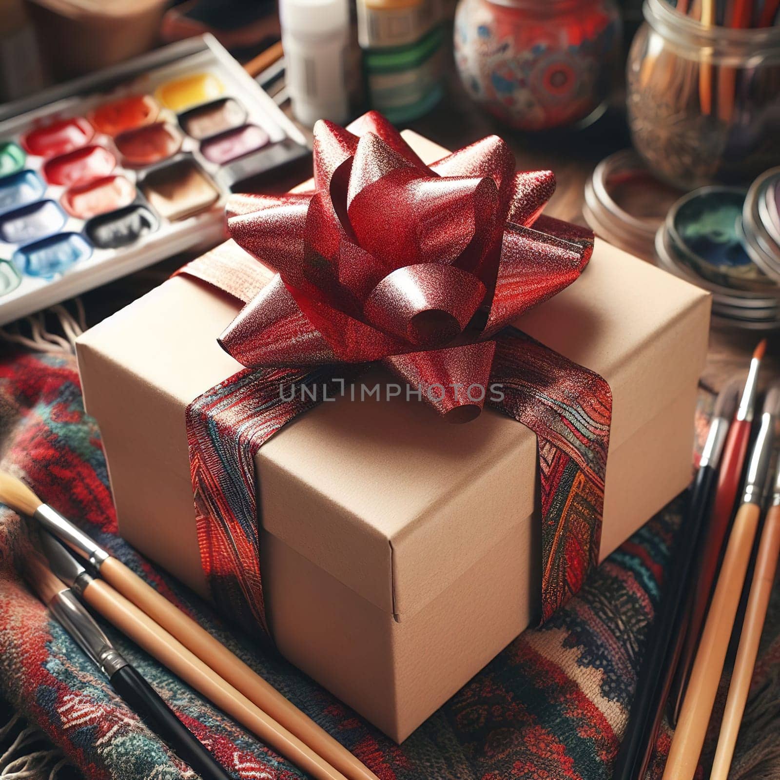 Beautiful packaging for the holiday. Generative AI. High quality photo