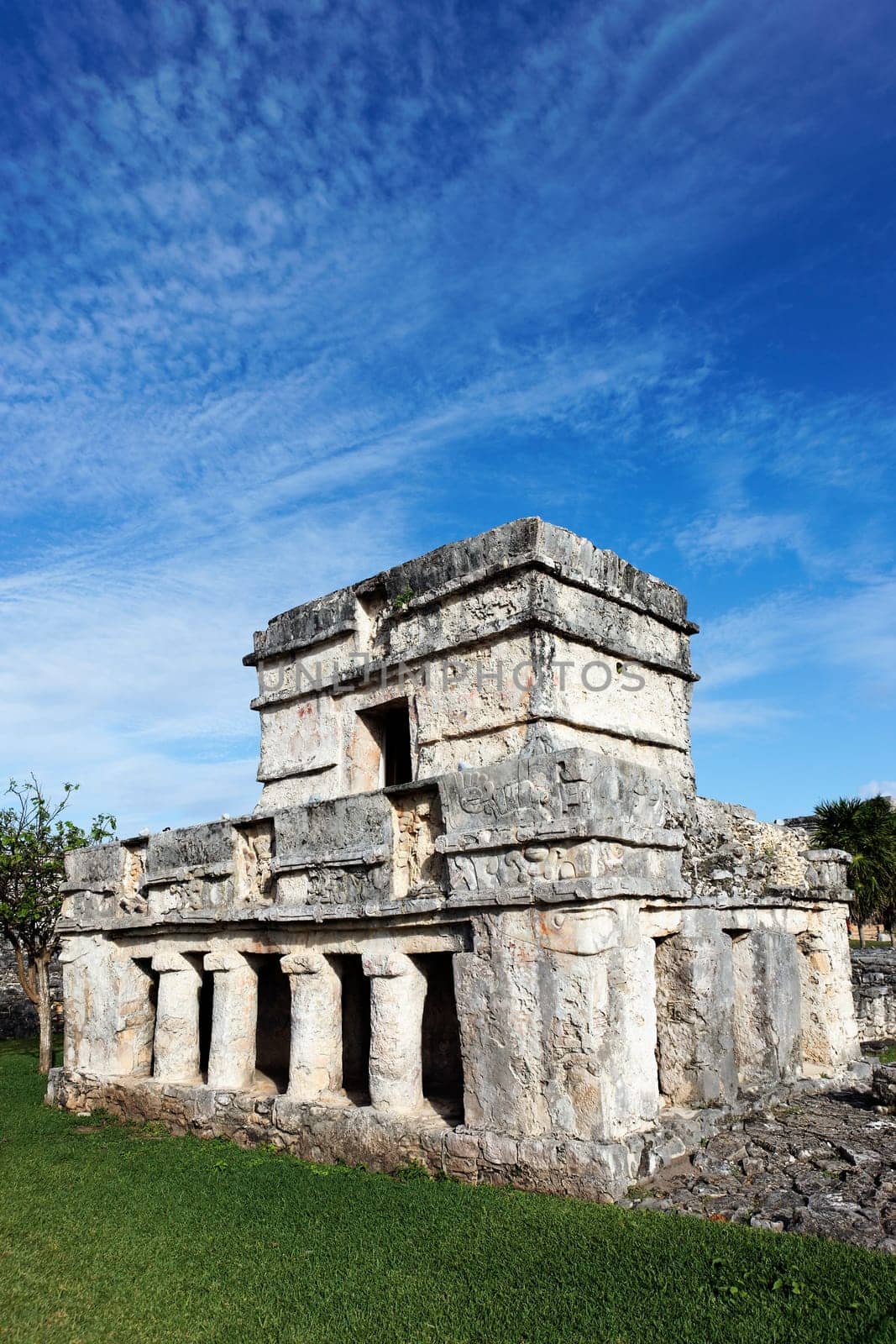 temple of frescoes in december, tulum, mexico