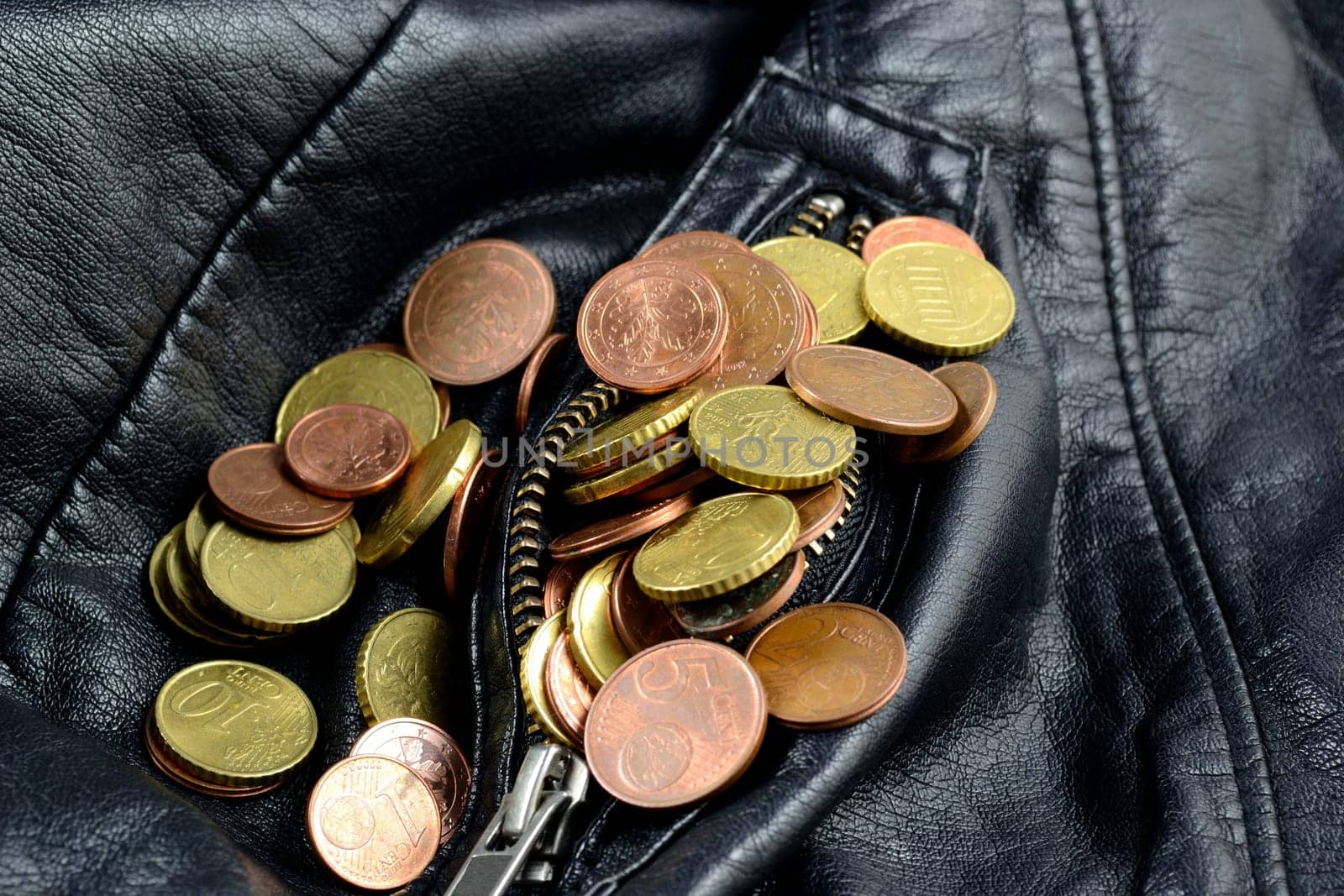 a lot of change in your jacket pocket