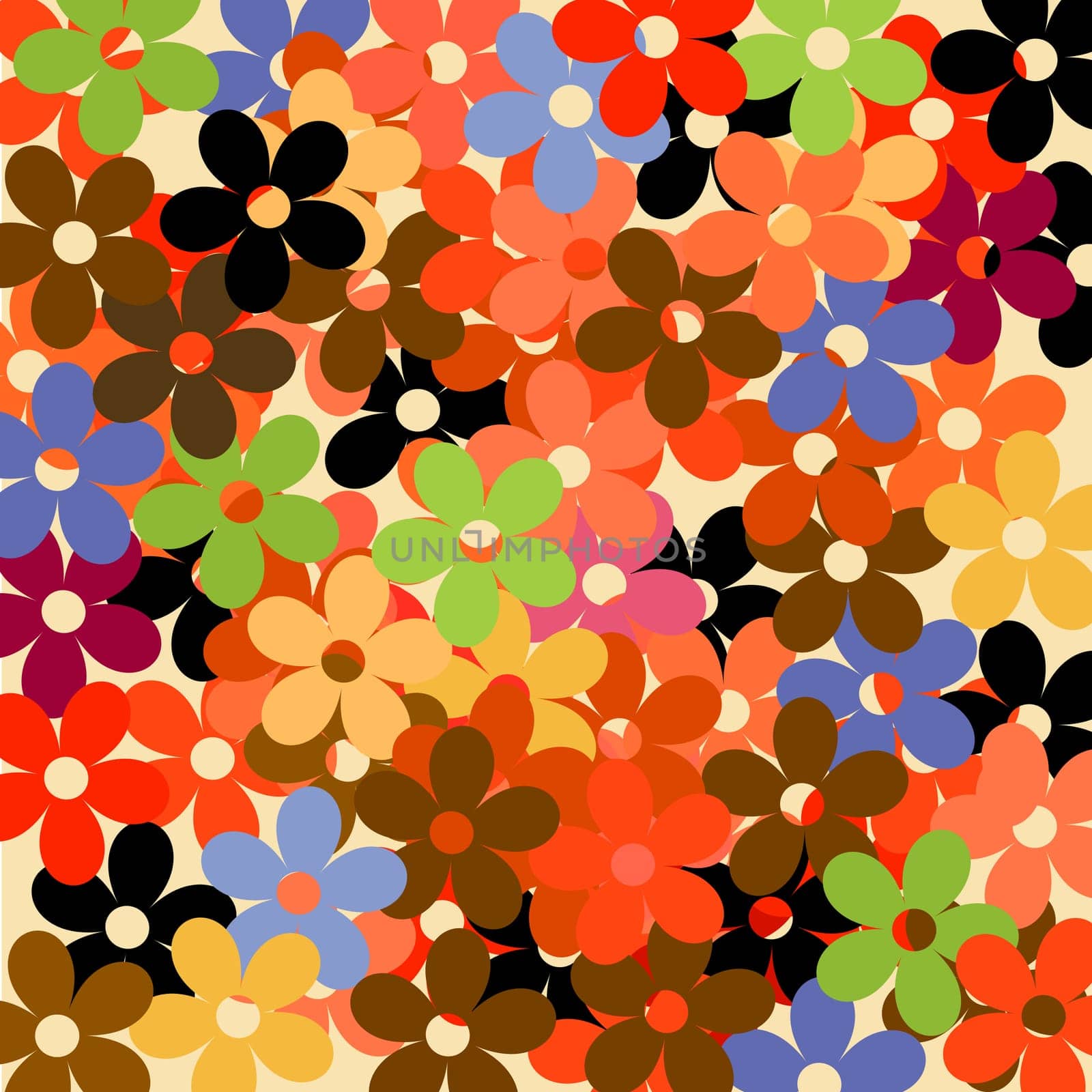 A retro decorative floral pattern, wrapping paper design
