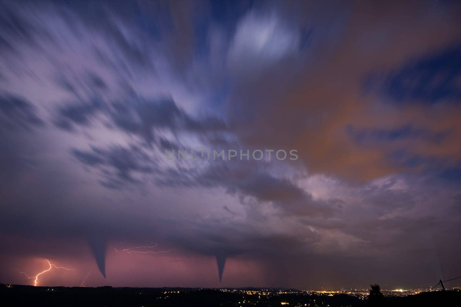 Tornado and lightning