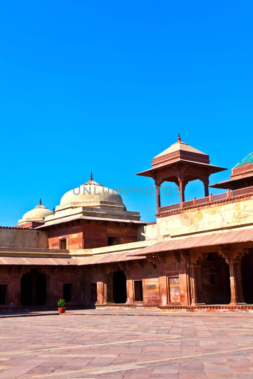 Fatehpur Sikri, India. It is a city in Agra district in India. It was built by the great Mughal emperor, Akbar beginning in 1570.