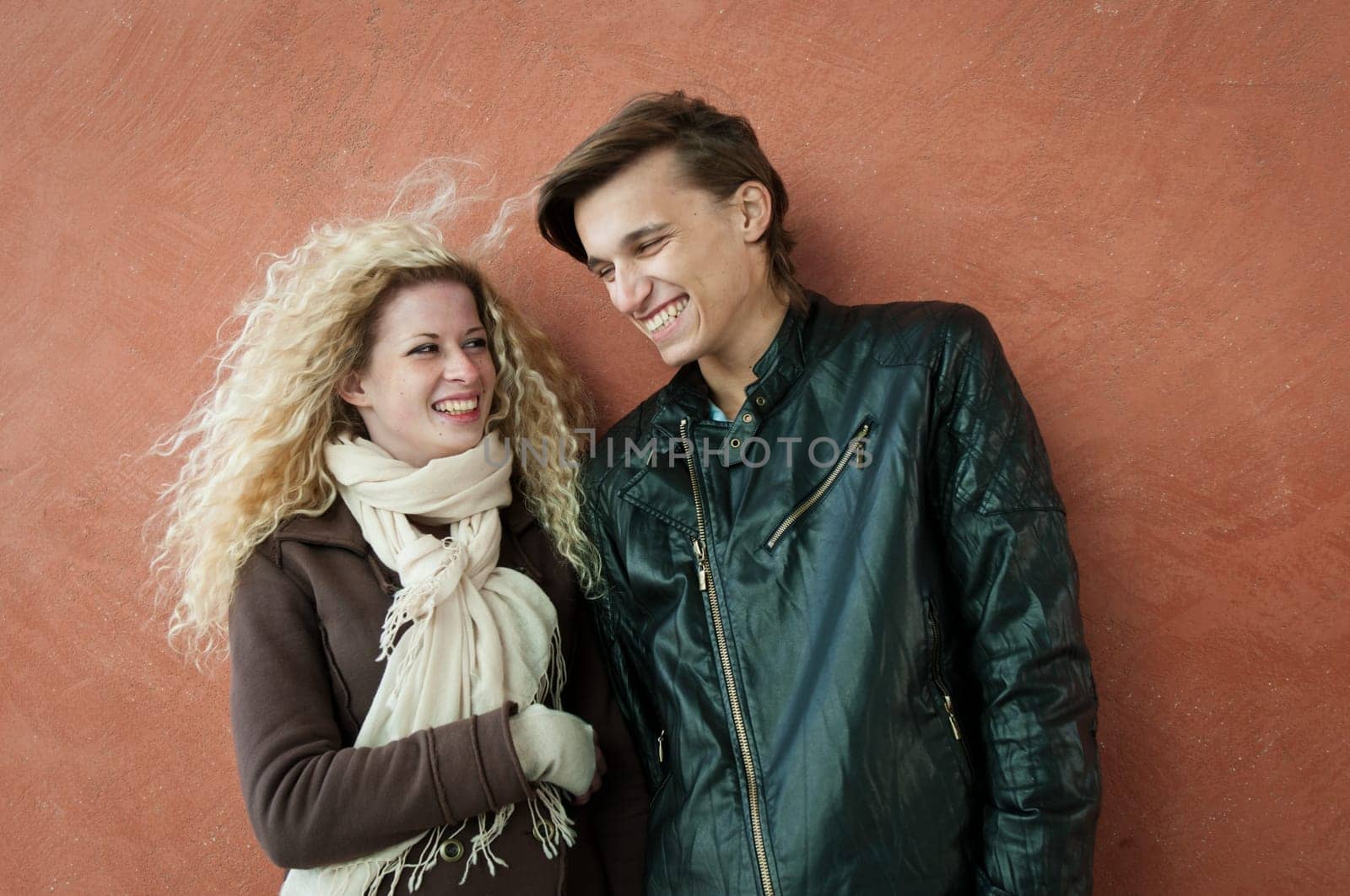 Young smiling couple portrait