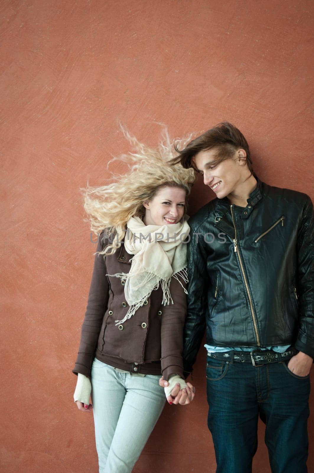 Young smiling couple portrait