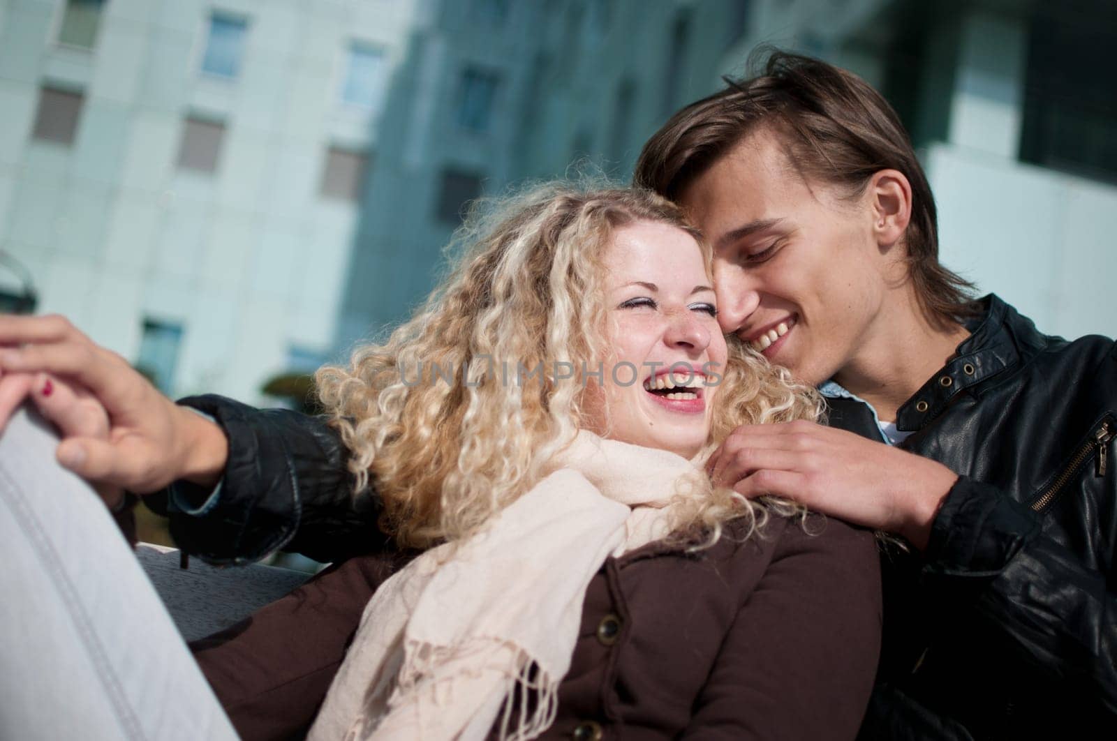 Smiling young couple together