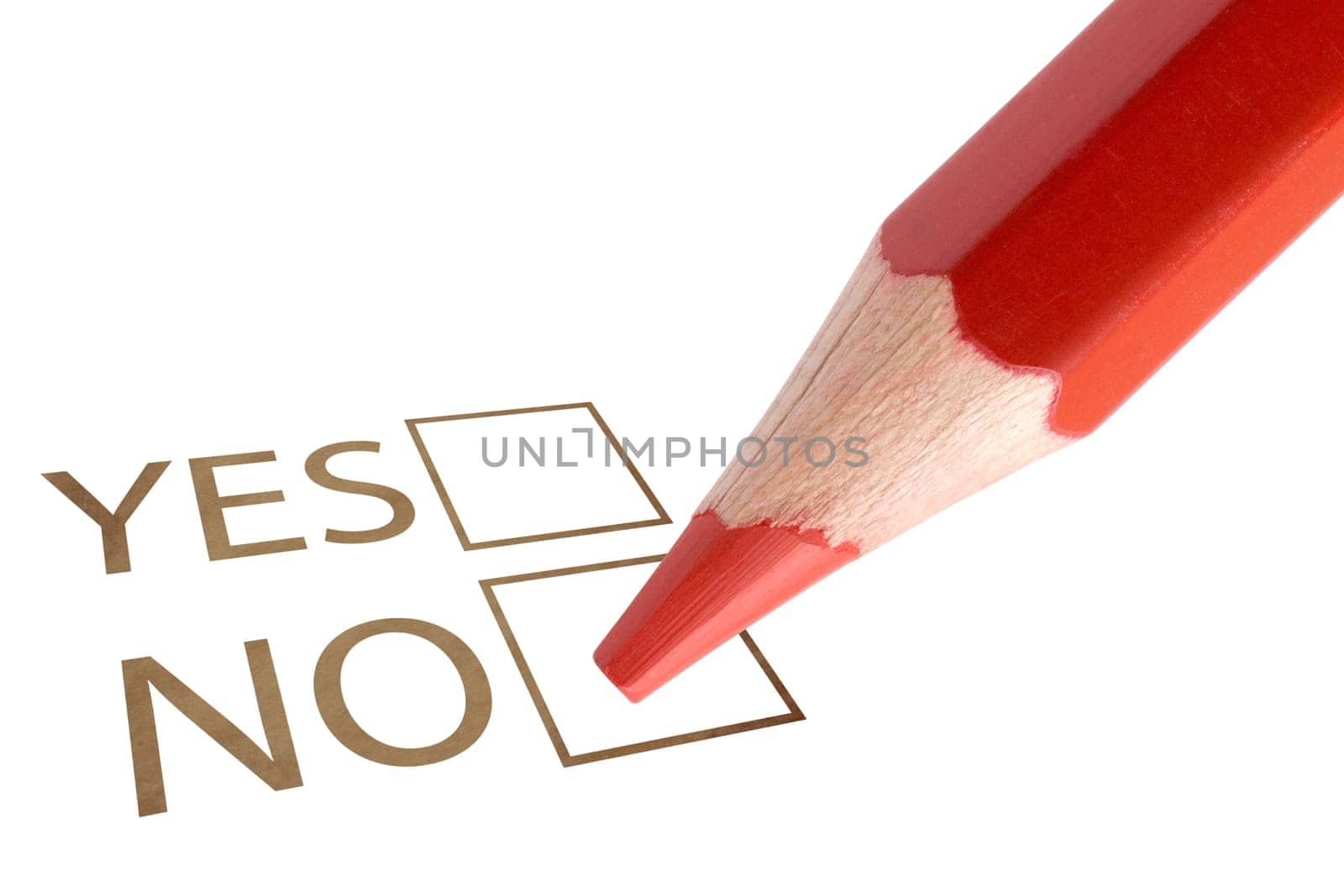 survey questionnaire . red pencil choosing one of the options