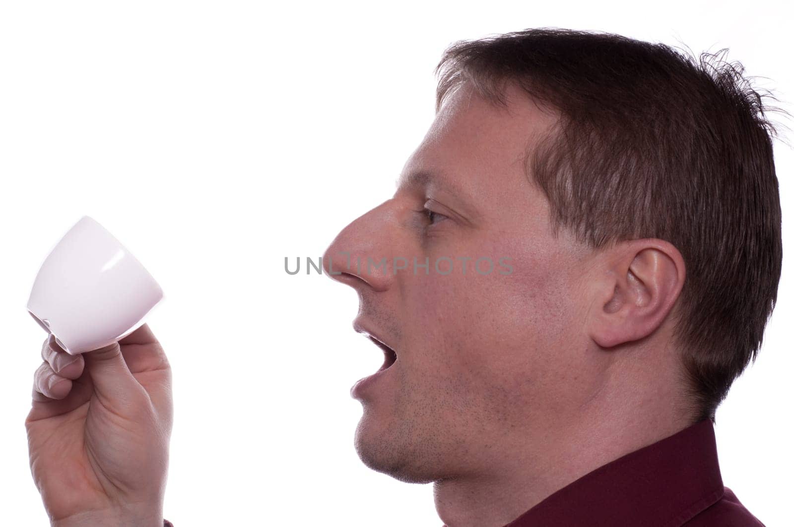 A man enjoyed an espresso