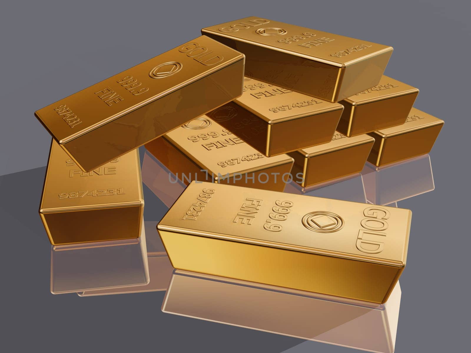 Illustration of a stack of gold bar reserves